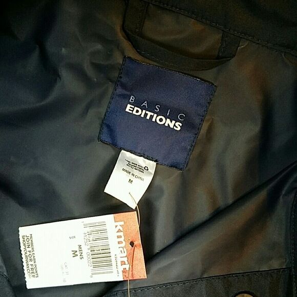 Basic editions navy hooded raincoat NWT - Picture 4 of 8